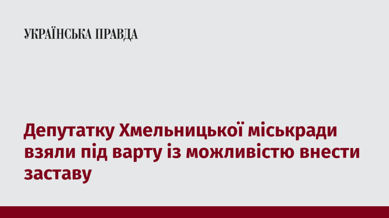 Депутатку Хмельницької міської ради затримали та помістили під арешт, з можливістю внесення застави.